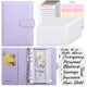 A6 Budget Binder Notebook | File Folder Ring Binder Set | 12PCS A6 Pockets Loose Leaf Bags 6 Ring Cash Envelopes System (Purple) (Pack of 1)